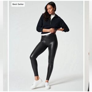 Spanx Faux Leather Black Leggings, Women’s Small NWT